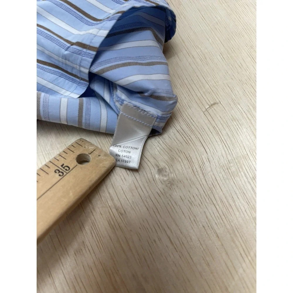 Banana Republic Men's Long Sleeve Dress Shirt Blue White Stripe‎ Size XL 17-17.5